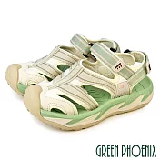【GREEN PHOENIX】女 溯溪鞋 運動涼鞋 護趾涼鞋 戶外機能 防踢 吸震 沾黏式 EU40 綠色