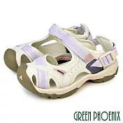 【GREEN PHOENIX】女 溯溪鞋 運動涼鞋 護趾涼鞋 戶外機能 防踢 吸震 沾黏式 EU35 紫色