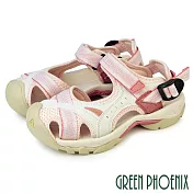 【GREEN PHOENIX】女 溯溪鞋 運動涼鞋 護趾涼鞋 戶外機能 防踢 吸震 沾黏式 EU35 粉紅色