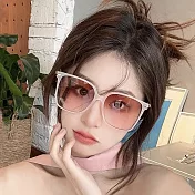 seoul show首爾秀 馬蹄形鏈條細方框太陽眼鏡UV400墨鏡 G19  砂粉框漸粉片