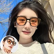 seoul show首爾秀 折疊彈簧腿方圓框男女太陽眼鏡UV400墨鏡 G07  落日橘