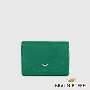 【BRAUN BUFFEL 德國小金牛】台灣總代理 欣娜-A 名片夾-常綠色/BF842-141-EG