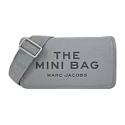 MARC JACOBS THE LEATHER 荔枝紋翻蓋斜揹包-迷你/ 灰