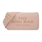 MARC JACOBS THE LEATHER 荔枝紋翻蓋斜背包-迷你/ 玫瑰粉