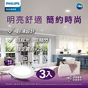 Philips 飛利浦品繹6.5W 9CM LED 嵌燈 - 自然光 4000K 3入 (PK029)