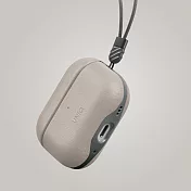 UNIQ Lyden Ds 耐刮皮革收納保護套 附掛繩 AirPods Pro 第2代 (2022) 象牙 / 松綠
