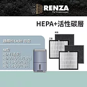 適用 Hitachi 日立 RD-22FJ RD-18FJ RD-14FJ RD-FJ系列 清淨型除濕機 HEPA+活性碳 濾網 濾芯 濾心 2入組