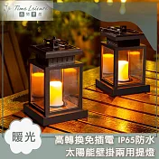 Time Leisure 高轉換免插電 IP65防水 太陽能壁掛兩用提燈 暖光
