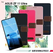 Xmart for ASUS Zenfone 11 Ultra 度假浪漫風斜紋側掀支架皮套 藍色