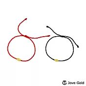 JoveGold漾金飾 回到原點黃金編織繩手鍊 紅色編繩款