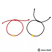JoveGold漾金飾 太極八卦黃金編織繩手鍊 黑色編繩款