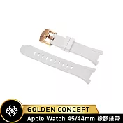 ★送原廠好禮★Golden Concept Apple Watch 44/45mm 橡膠錶帶 ST-45-RB 白黑橡膠/玫瑰金扣環