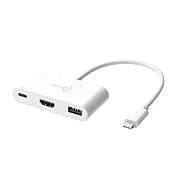j5create Type-C 轉 HDMI 4K 三合一螢幕轉接器-環保永續版 JCA379E 自然白