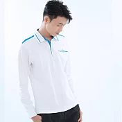 【遊遍天下】男款抗UV吸濕排汗機能長袖POLO衫 (M-5L 大尺碼)(GL1039) XL 白色