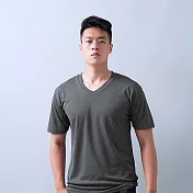 【遊遍天下】MIT男款透氣吸排抗UV吸排運動V領衫(GS2014) L 深灰