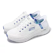 Skechers 休閒鞋 Arch Fit 2.0-Easy Chic Slip-Ins 女鞋 白 藍 厚底 套入式 150066WWBL