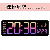 【DR.Story】日式好評超大字體LED顯示電子時鐘(led時鐘大數字 電子時鐘壁掛)  裸粉星空-16吋