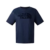 The North Face W FLOCKING LOGO SS TEE - AP 女短袖上衣-藍-NF0A88GE8K2 L 藍色