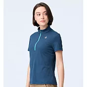 【荒野wildland】女綠色環保抗UV彈性短袖衣普魯士藍 M 普魯士藍色