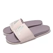 adidas 拖鞋 Adilette Comfort 女鞋 米白 紫 一體式 止滑 快乾 涼拖鞋 愛迪達 IG1273 24.5cm BEIGE/PURPLE
