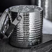 《VEGA》Arvada附蓋錘紋不鏽鋼雙層冰桶+冰夾 | 冰酒桶 冰鎮桶 保冰桶 冰塊桶 冰塊夾 附蓋錘紋不鏽鋼雙層冰桶+冰夾