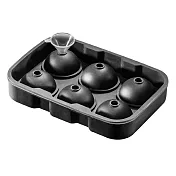 《VEGA》Akram漏斗+6格冰球製冰盒(黑) | 威士忌冰球 冰塊盒 冰塊模 冰模 冰格