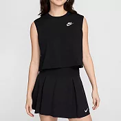 NIKE AS W NSW CLUB CRP SL TEE 女無袖短版上衣-黑-FV5506010 XL 黑色