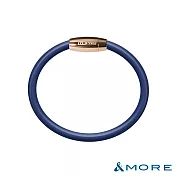 &MORE愛迪莫 GX Pro 石墨烯超傳導鈦鍺手環  質感玫金+藍色L
