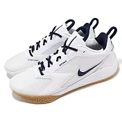 Nike 排球鞋 Air Zoom HyperAce 3 男鞋 女鞋 白 海軍藍 室內運動 運動鞋 FQ7074-107