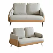 IDEA-艾森質感雙色皮革沙發組-雙人沙發 橘色