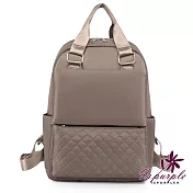 【iSPurple】簡約菱格＊大容量防水牛津後背包/卡其