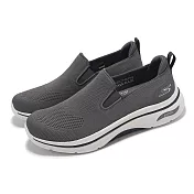 Skechers 休閒鞋 Go Walk Arch Fit 2.0-Melodious 1 男鞋 灰白 高回彈 健走鞋 216518GRY 28cm GRAY