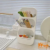 【iSFun】梯形斜插式＊廚房收納筷子餐具瀝水筒/ 白