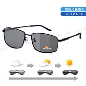 【SUNS】UV400智能感光變色偏光墨鏡 方框造型 男女適用 防眩光/遮陽/全天候適用/抗UV400
