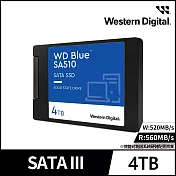 WD BLUE 藍標 SA510 4TB 2.5吋SATA SSD固態硬碟 公司貨