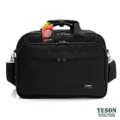 YESON - 台灣精品超耐磨牛津布大容量多口袋分層手提斜背公事包 黑色