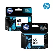 HP 【1彩1黑】原廠墨水匣 65(N9K01AA/N9K02AA) 無 1黑1彩