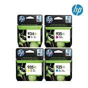 HP 【3彩1黑】原廠高容量四色墨水匣934XL+935XL(C2P23AA/C2P24AA/C2P25AA/C2P26AA) 無 1黑3彩