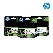 HP 【3彩】原廠高容量三色彩色墨水匣 965XL (3JA81AA/3JA82AA/3JA83AA)