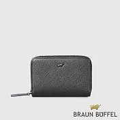 【BRAUN BUFFEL 德國小金牛】台灣總代理 洛菲諾-P 雙層拉鍊零錢包-黑色/BF347-161A-BK