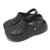 Crocs 洞洞鞋 Baya Platform Clog 女鞋 黑 貝雅雲彩克駱格 厚底 增高 卡駱馳 208186001