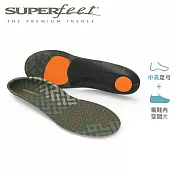 【美國SUPERfeet】健康慢跑登山健行多用途抑菌足弓鞋墊-森林綠D
