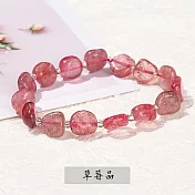 【水星記】招正財好人緣增自信天然不規則隨形強運水晶手鍊 草莓晶