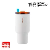 [CookPower 鍋寶] 珍珠粗吸管陶瓷隨行杯900ml 3色選 奶油裸杏