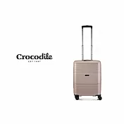 【Crocodile】鱷魚皮件 商務行李箱推薦  PC旅行箱 雙層防盜拉鍊 抗菌內裡 20吋 0111-08720- 燕麥奶茶色