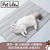 Pet Life 清涼一夏 冰感凝膠 犬貓寵物耐抓咬降溫涼墊 冰雹灰M