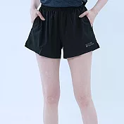 【遊遍天下】MIT台灣製女款抗UV防潑水運動短褲(GP1017) M 黑色