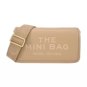 MARC JACOBS THE LEATHER 荔枝紋翻蓋斜揹包-迷你/ 駝
