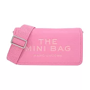 MARC JACOBS THE LEATHER 荔枝紋翻蓋斜揹包-迷你/ 花瓣粉