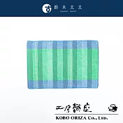 【工房織座】TETE 今治格紋信封式長方形手帕(多色任選- 綠底藍邊) | 鈴木太太公司貨